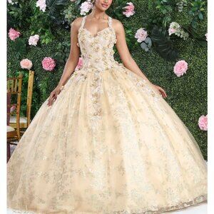 Formal Ball Gown.Prom Quinceanera Sweet 16 formal dress,gold,silver,pink